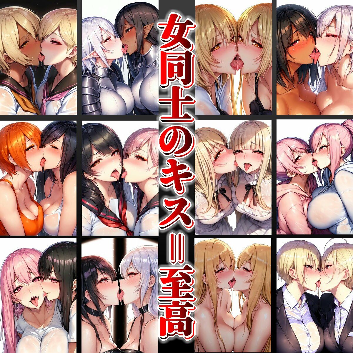 【AI】レズキスドスケベ美少女イラスト集1
