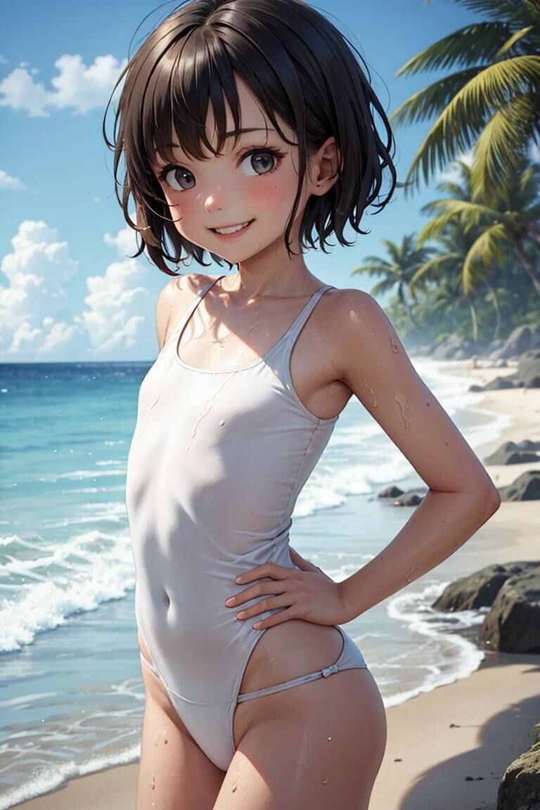 ワンピ水着少女サンシャイン1