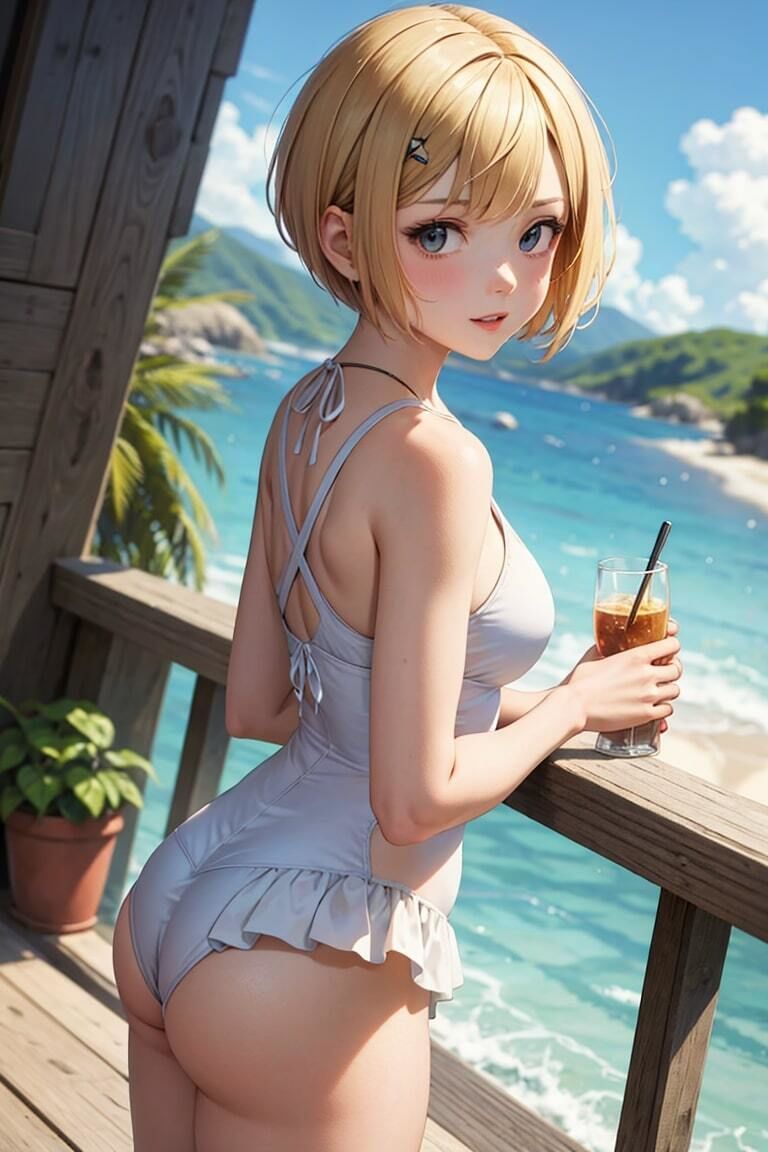 ワンピ水着少女サンシャイン4