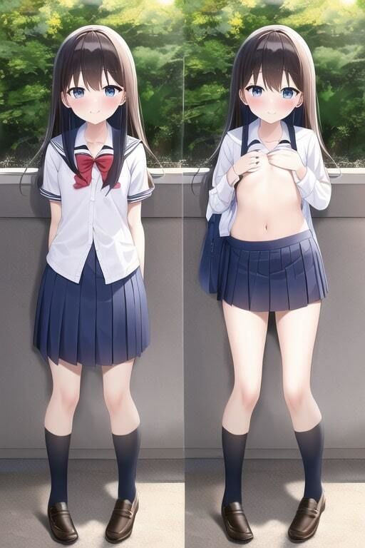多種多様な貧乳JKが露出にハマっておっぱいを出してしまう集8