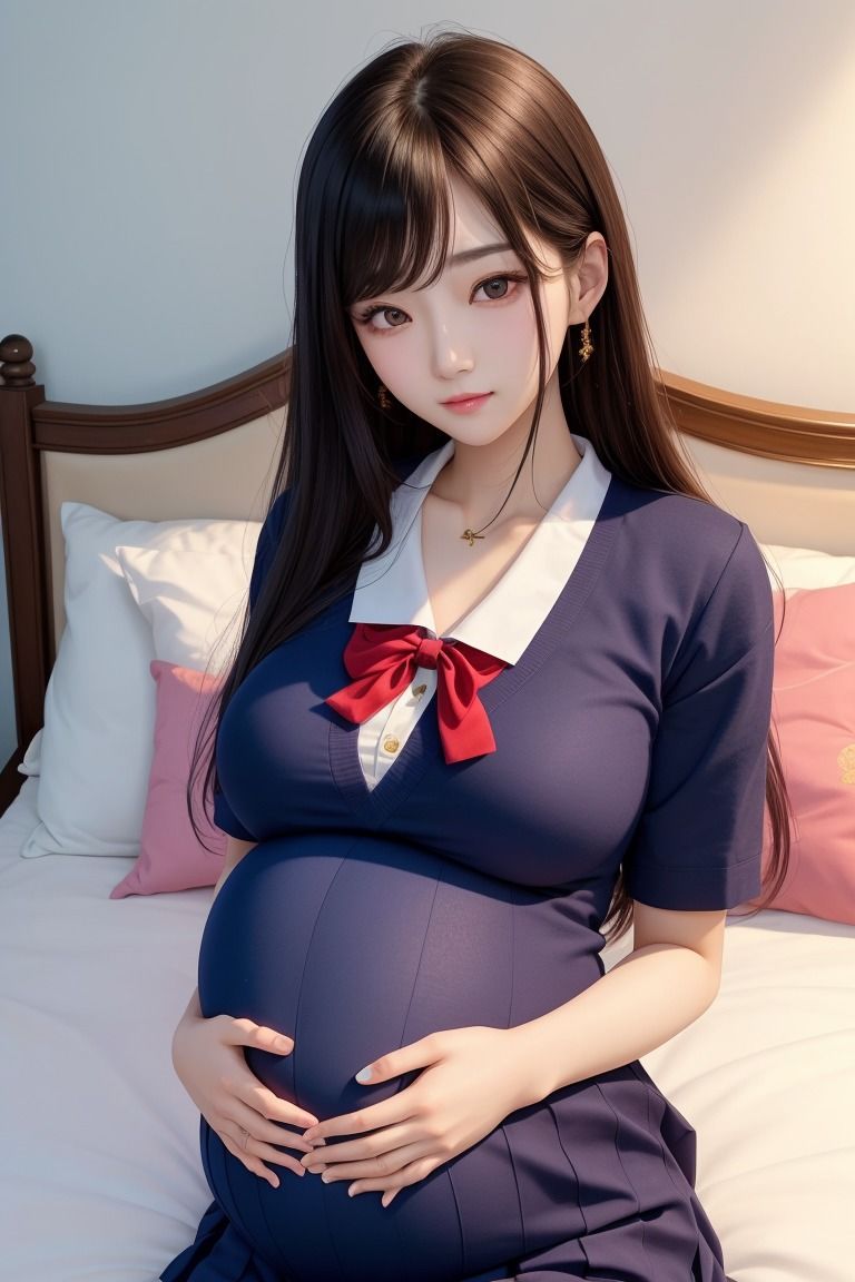 妊娠してる女子校生のイラスト集3