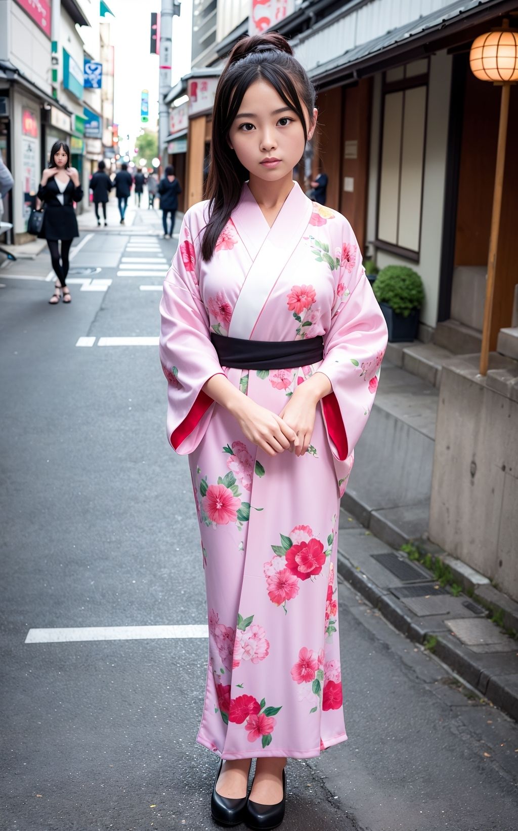彩り着物の街角美人 111枚 ［AI美人写真集］1