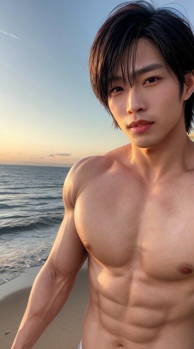 細マッチョ 海へ行く5