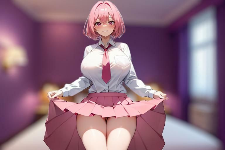 AIアニメーション_制服彼女と騎乗位セックス1