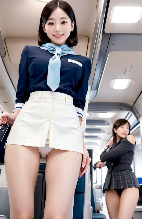 CAさんと秘密の関係 飛行機でスチュワーデスからの誘惑 可愛い派 クール派1