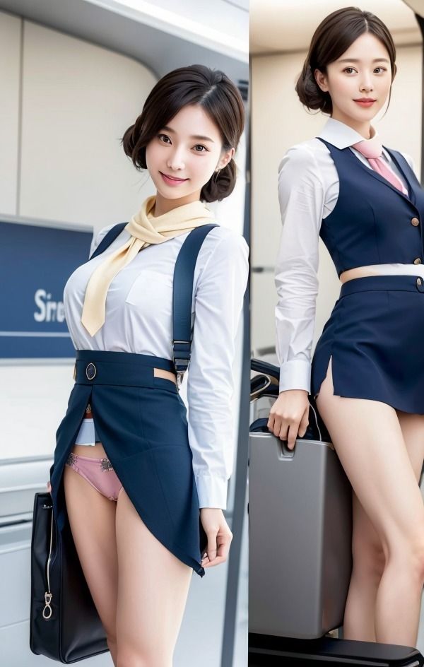 CAさんと秘密の関係 飛行機でスチュワーデスからの誘惑 可愛い派 クール派9
