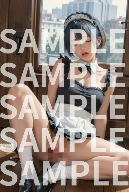 【実写風】見ないで！なに見てんの！ふしだら青赤髪メイドオナニー絶頂中5