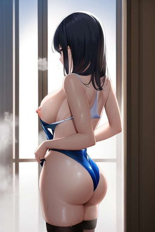 スクール水着を部屋で試着する美女をのぞき見するイラスト集 〜気になるカラダ〜（ニーハイソックス・靴下・盗撮）1