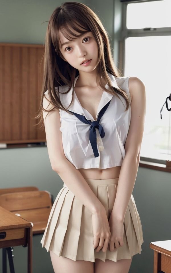 僕の推しはロングヘアーの可愛い制服女子 清純派女子のおっぱいとパンチラ8