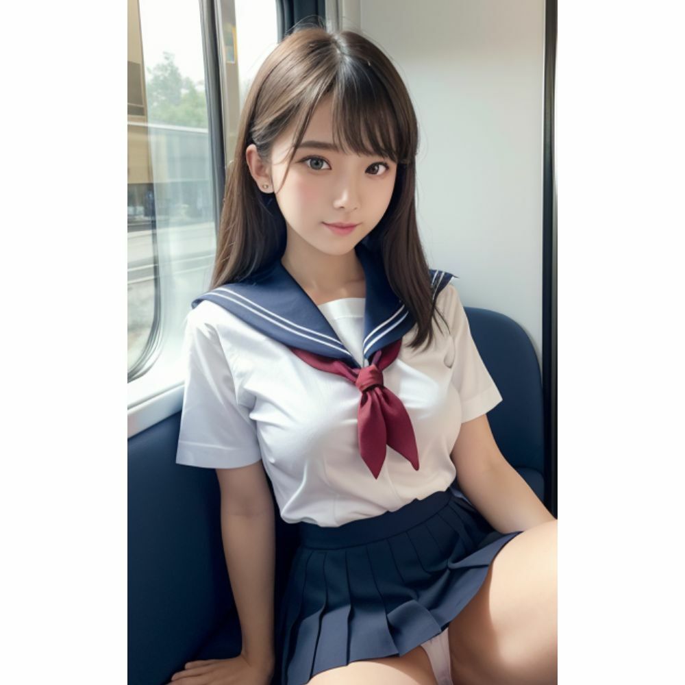 制服痴女 「 ねぇ、なんで私の前に座ったの？」 電車1