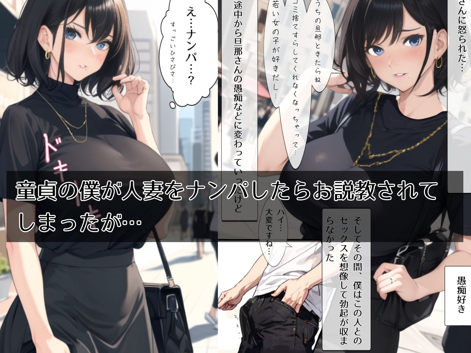 勝気なナンパ人妻童貞デカ○ンに屈しちゃいました1