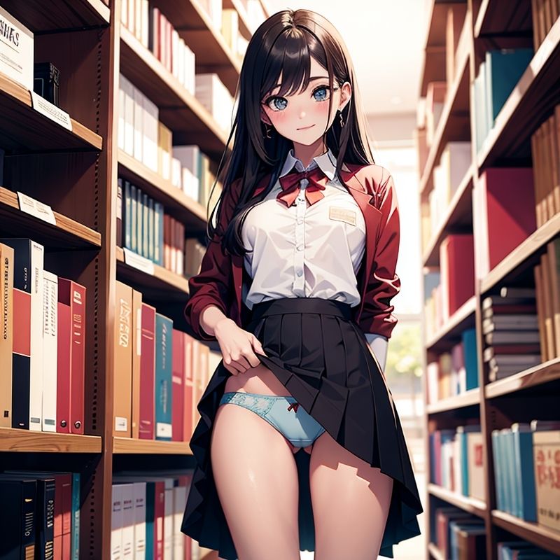 図書館の本の匂いでHになる美女3