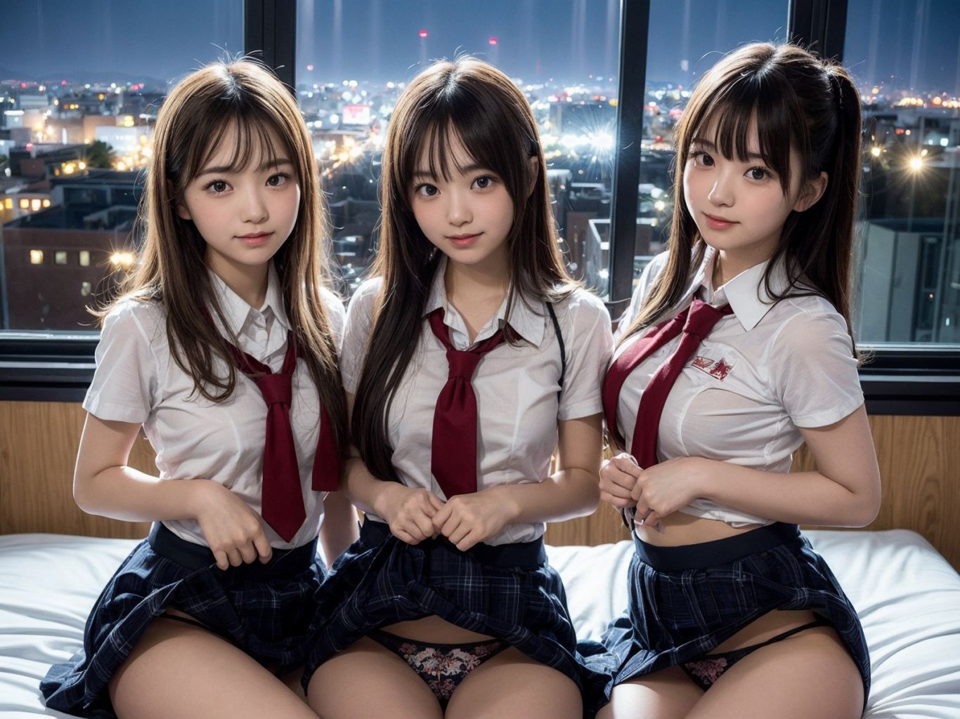 夜のホテルで女子校生ハーレム！【超リアルCG集】3