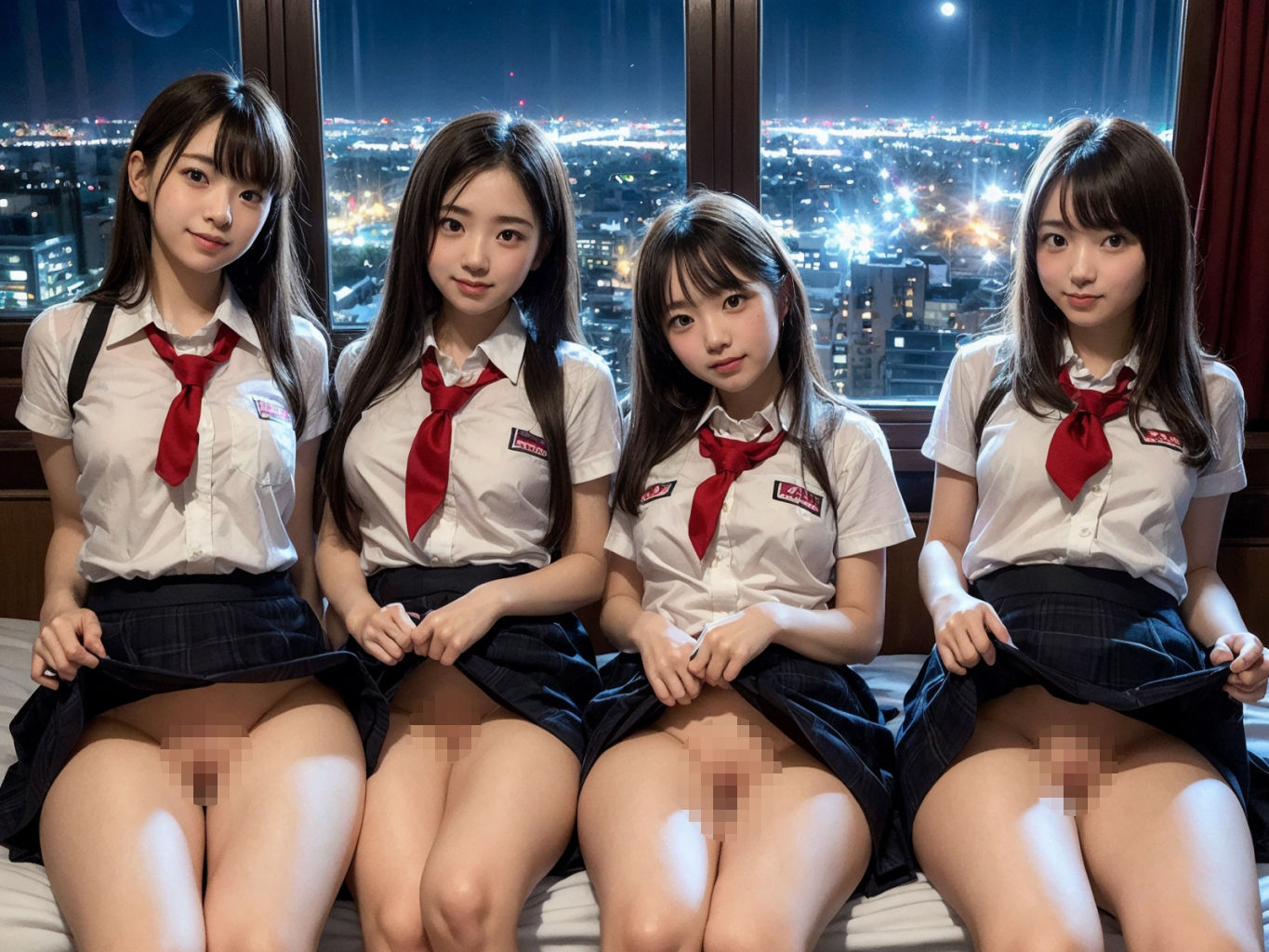 夜のホテルで女子校生ハーレム！【超リアルCG集】5