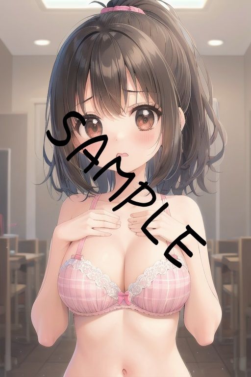 女の子とピンクのブラ2