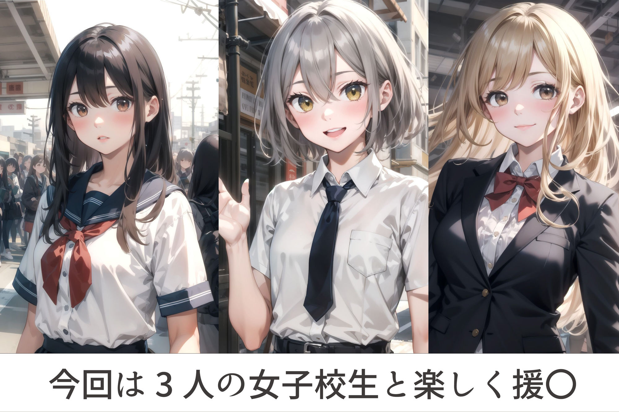 女子校生3人と中出し援〇交際1