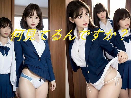 女学生たちのたくし上げパンチラ！2