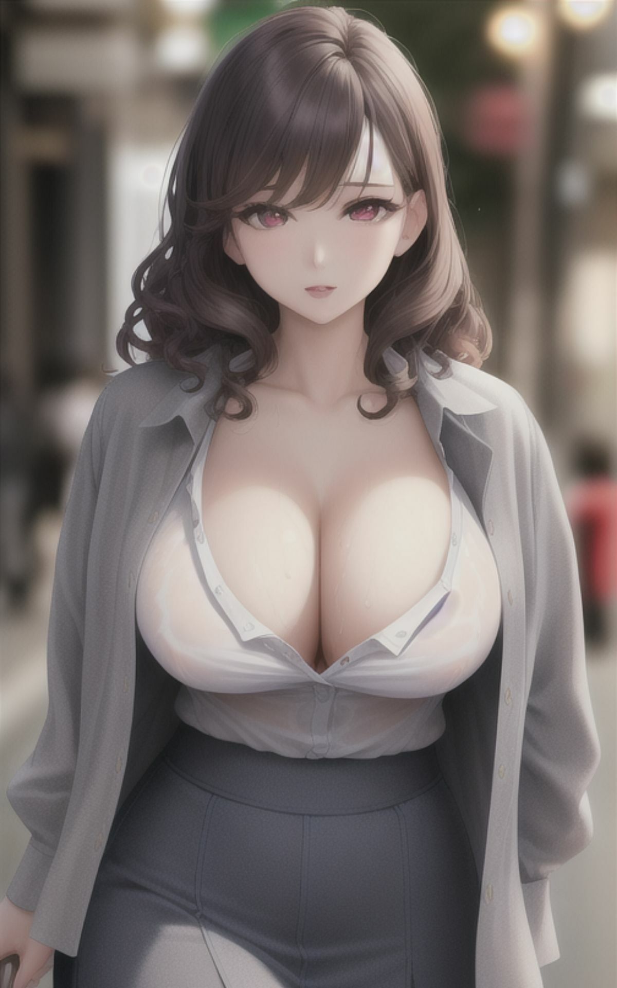 AI美女イラストvol.13街で見かけたえちえち女子2