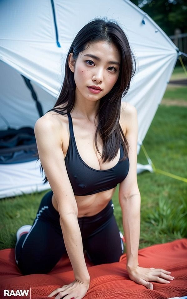 【ヨガ教室】青空の下で先生がおっぱい丸出し露出DX4