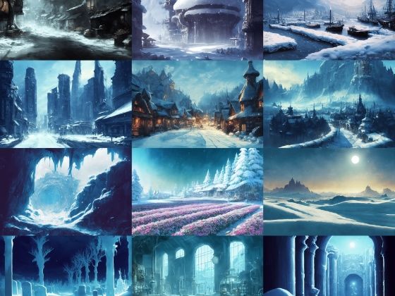 【【雪の世界、雪国系背景】著作権フリーの高解像度画像（100枚）】Game Material Store