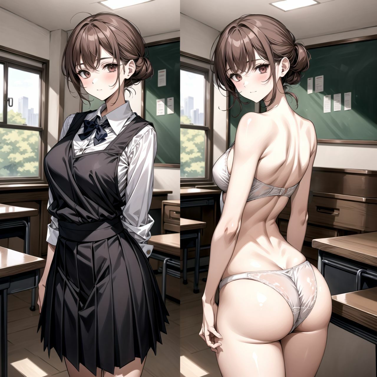 せっかく透視カメラを手に入れたので同級生の制服JKを撮って下着姿にした 382枚2