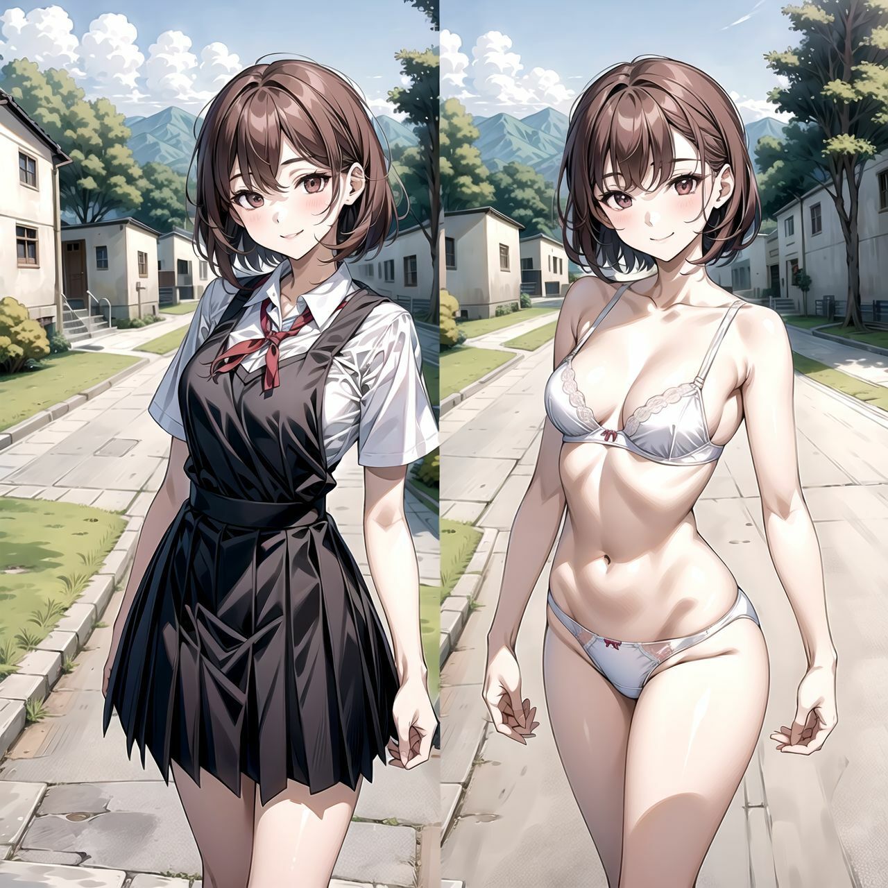 せっかく透視カメラを手に入れたので同級生の制服JKを撮って下着姿にした 382枚5