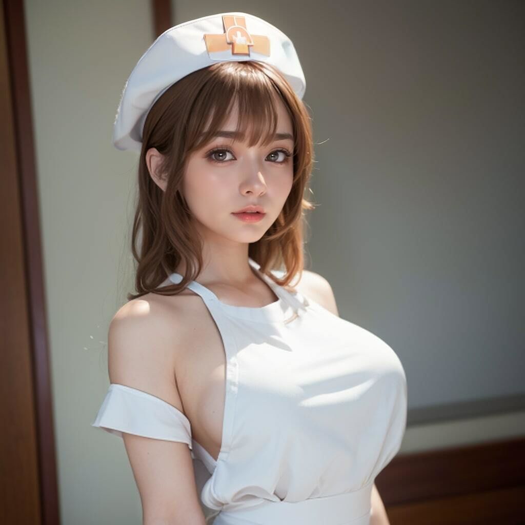 ちょっとHな茶髪ナースの美しいおっぱいヌード2