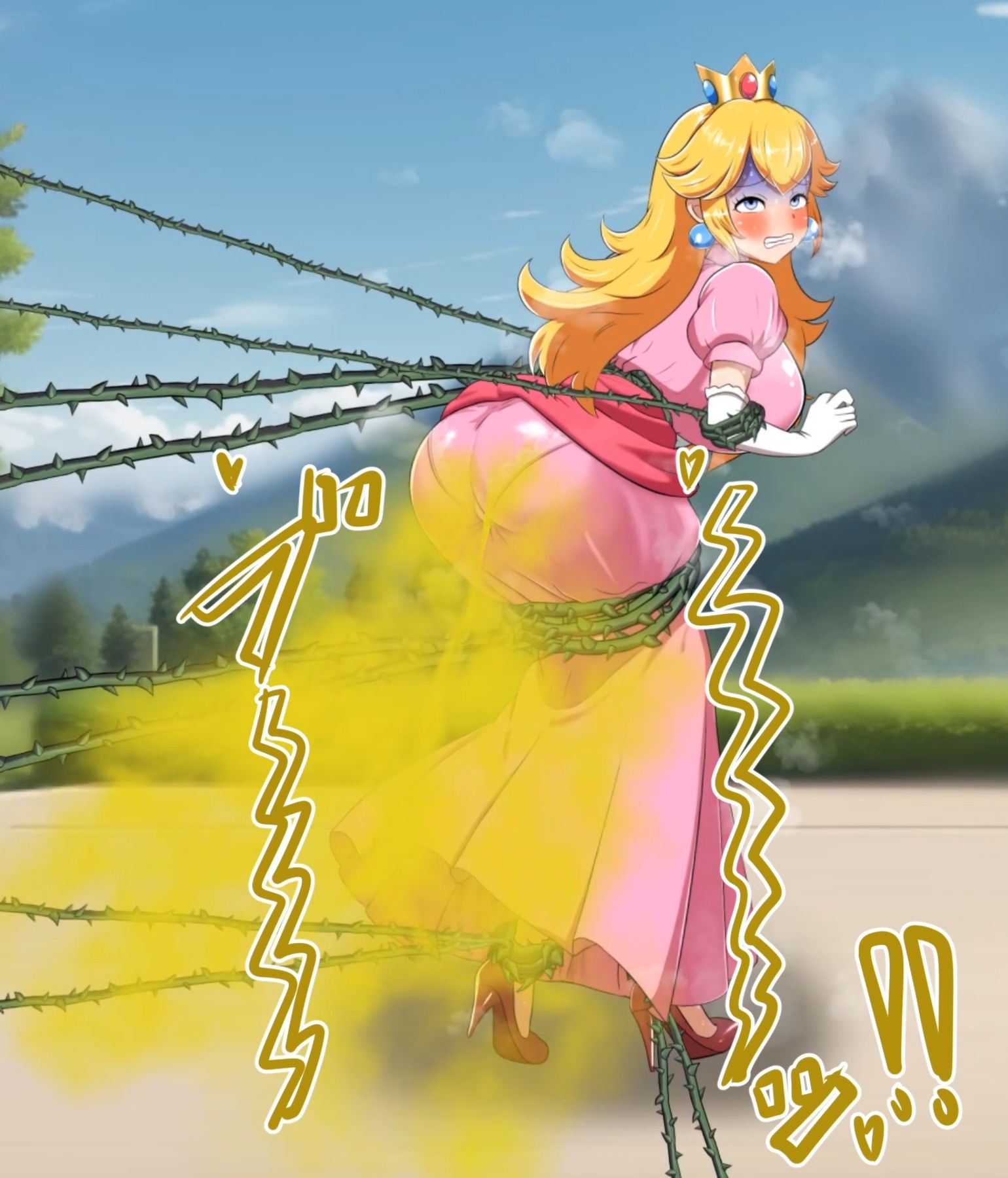 便意を我慢した姫様がお漏らしさせられるアニメ2