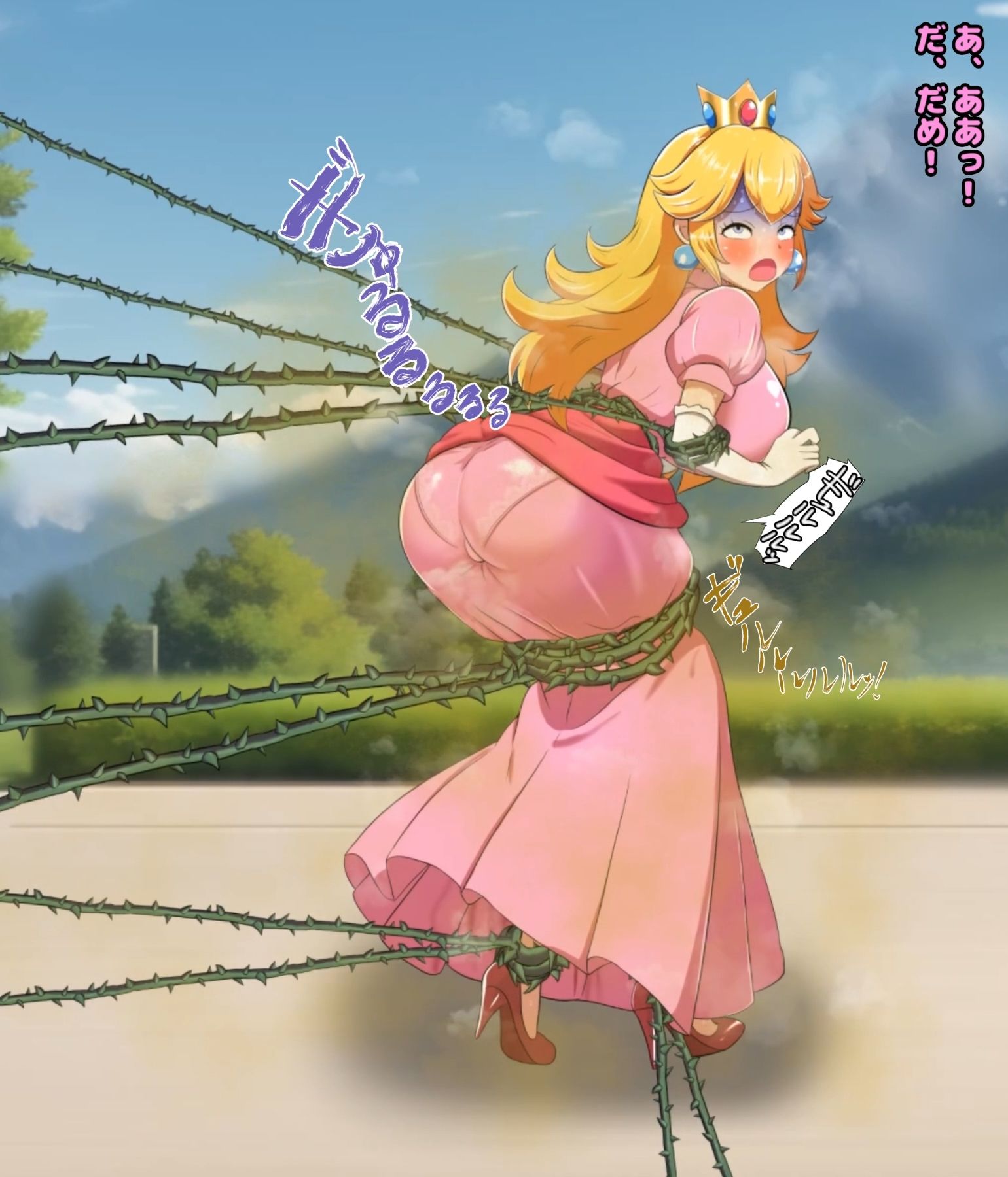 便意を我慢した姫様がお漏らしさせられるアニメ4