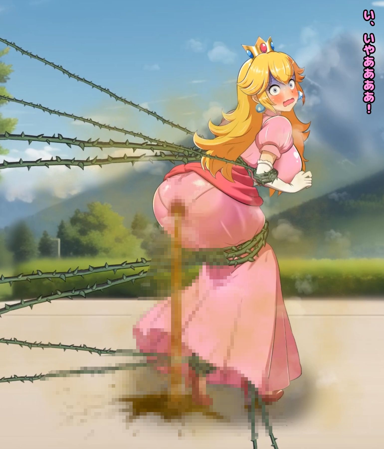 便意を我慢した姫様がお漏らしさせられるアニメ5