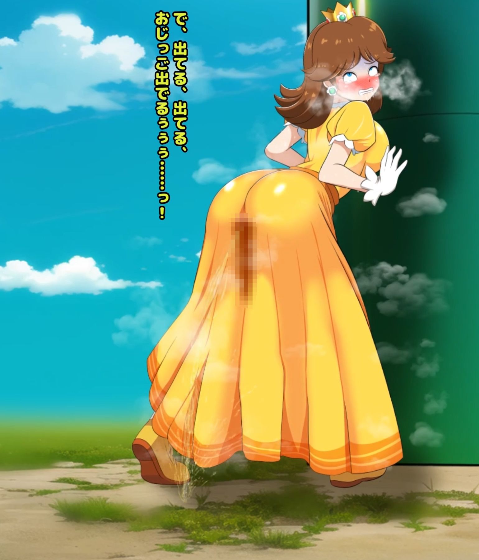 便意を我慢した姫様がお漏らしさせられるアニメ9