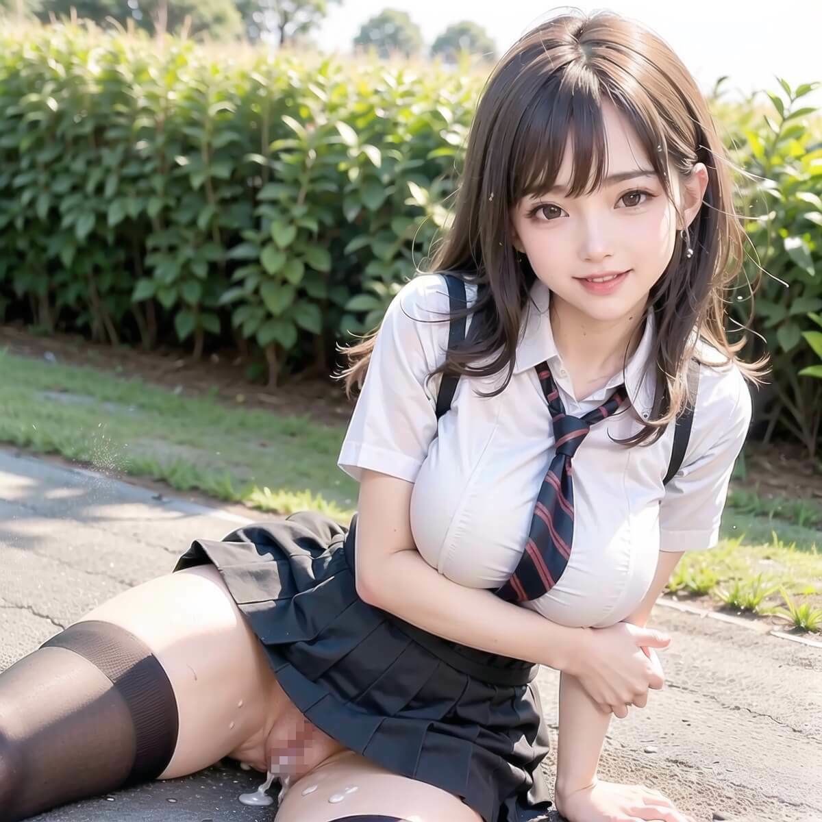 制服美少女が野外で大開脚2【美麗CG100枚収録】6