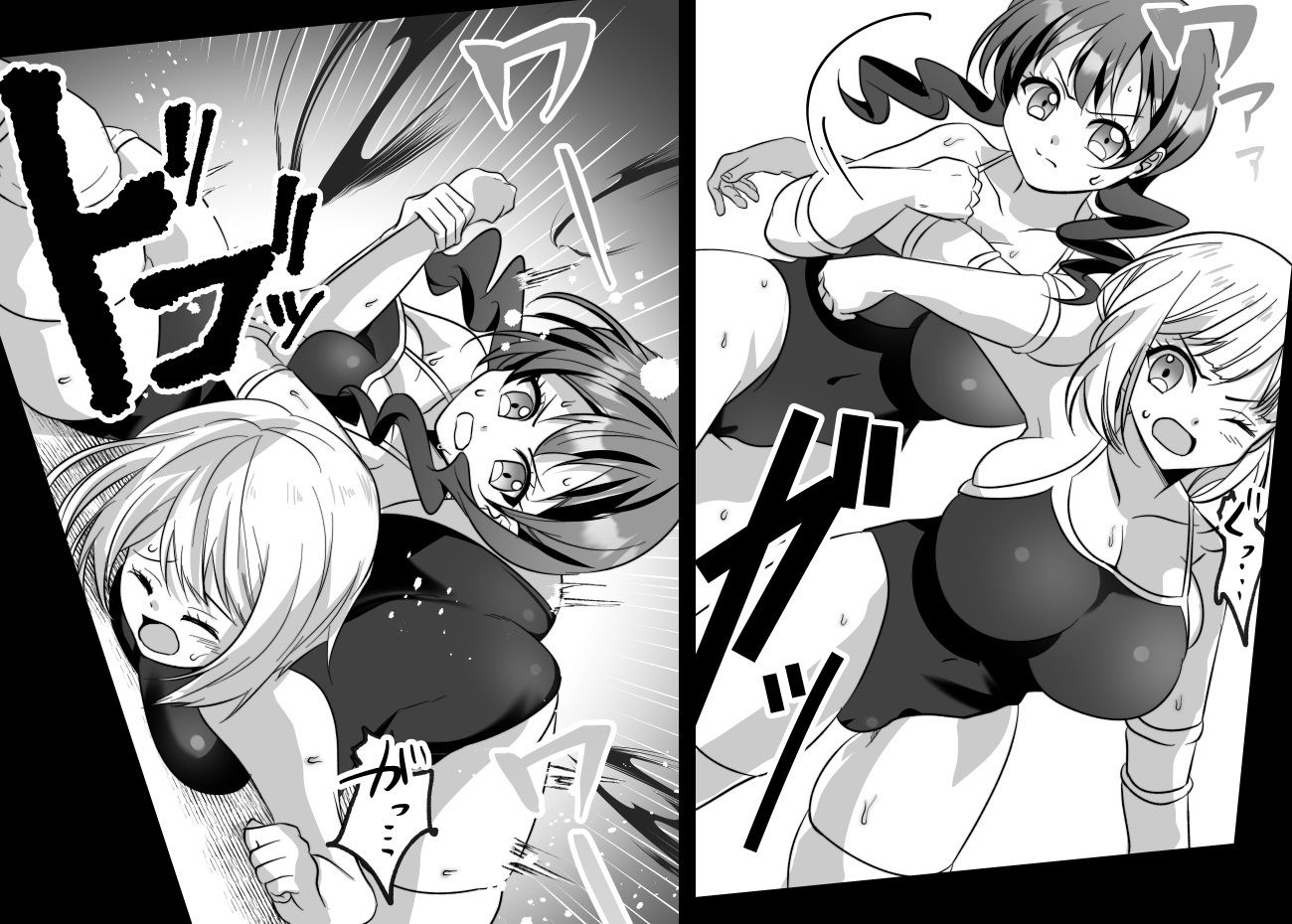 学校で女子プロレス！ 全員失神失禁 百合のある試合編1