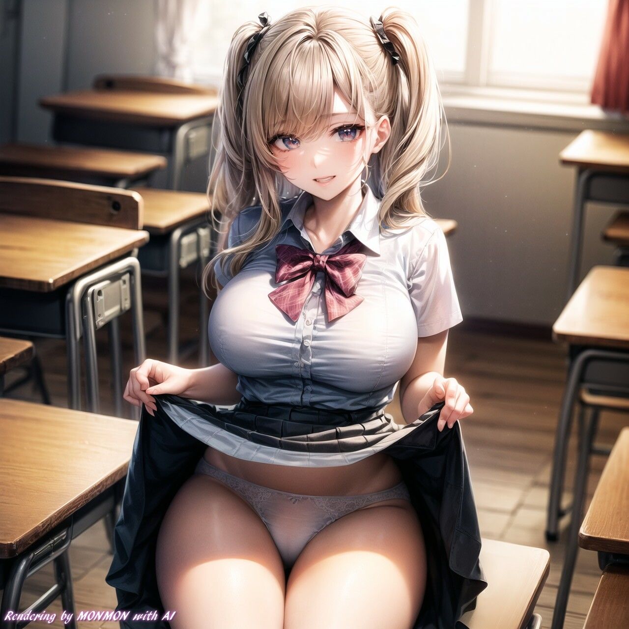 学生服着たお姉さんにお願いしてみた。〜スカートたくし上げ編〜2