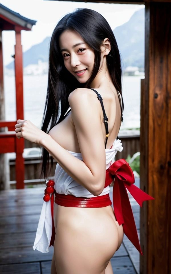 熟女に会いたい日は神社へ出かけよう 可愛い巫女さん 巨乳おっぱいで大人の色気を出して誘惑5