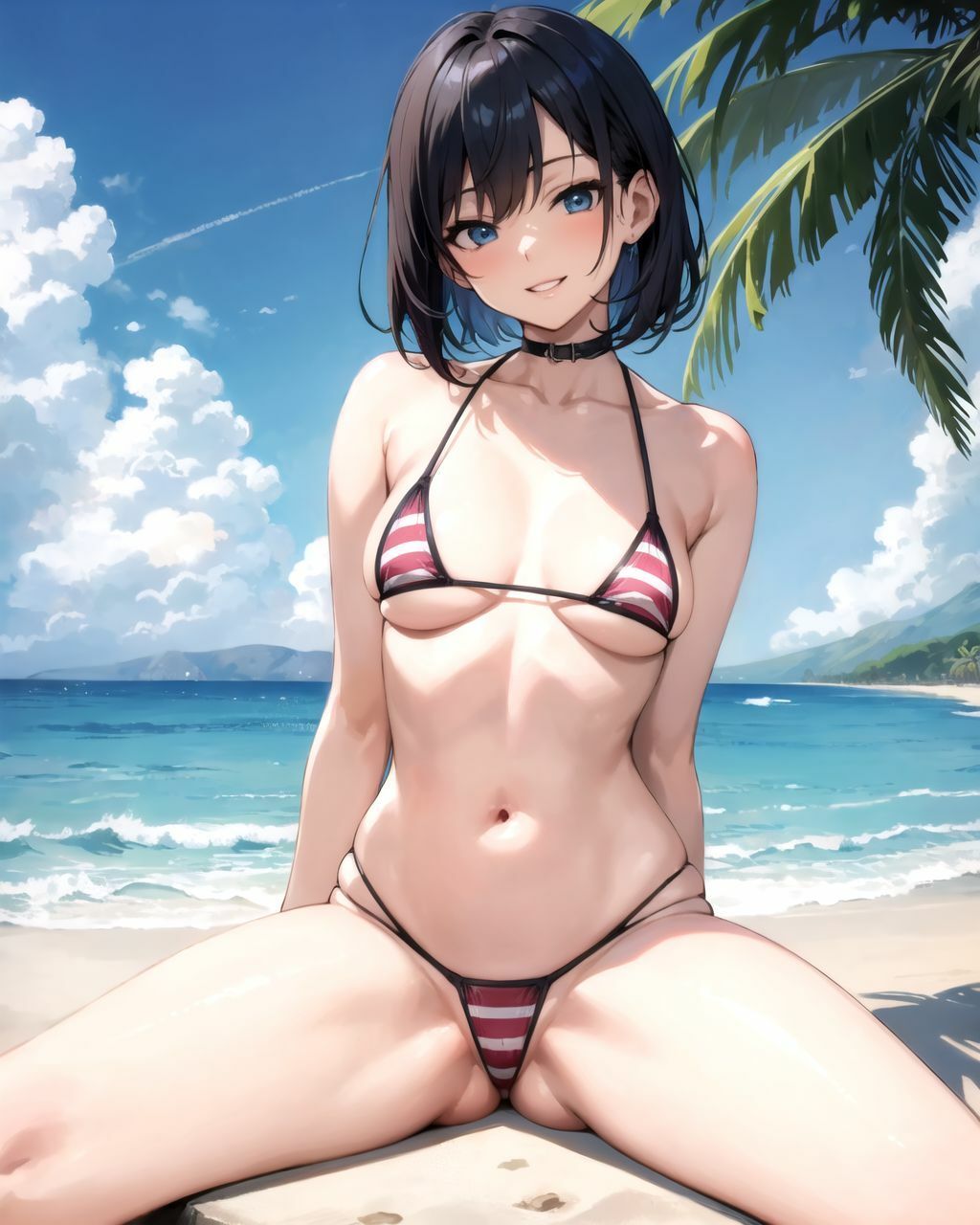 砂浜で遊んでるビキニの女の子がお股を広げて誘惑してきたから中出しさせてもらいました10
