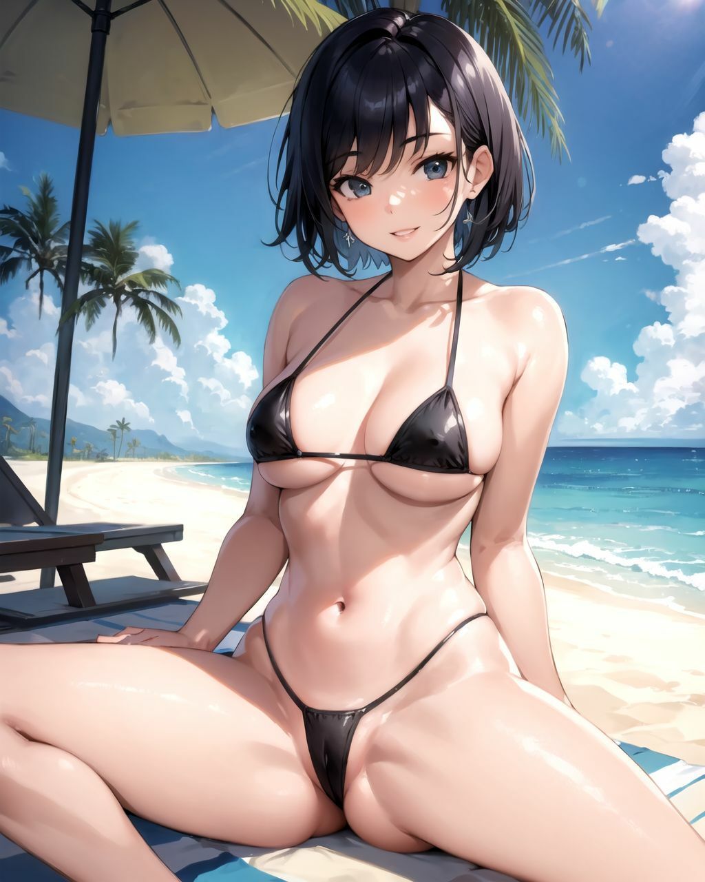 砂浜で遊んでるビキニの女の子がお股を広げて誘惑してきたから中出しさせてもらいました5