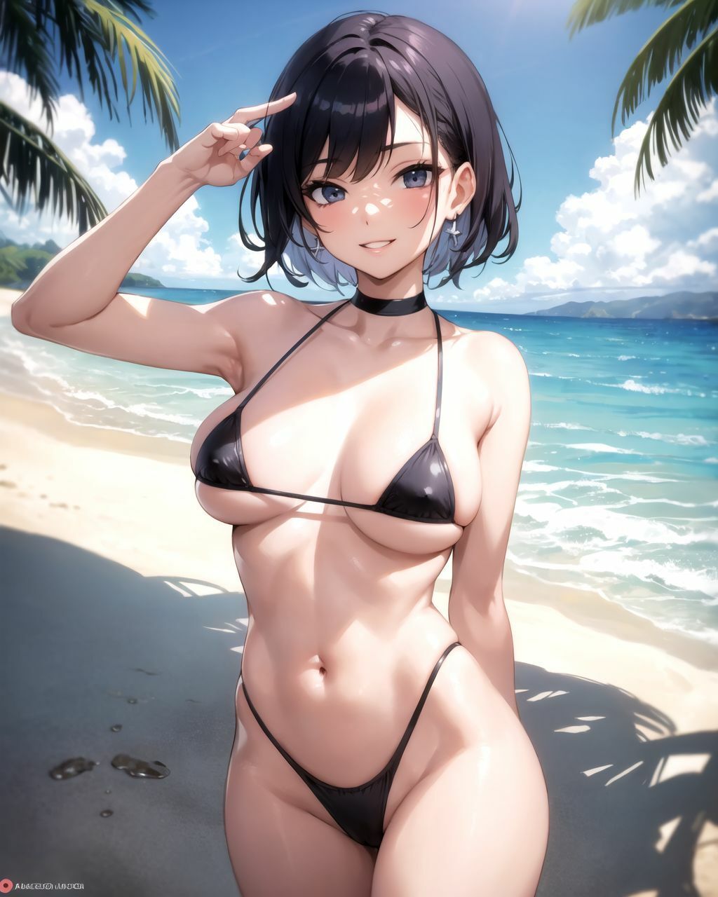 砂浜で遊んでるビキニの女の子がお股を広げて誘惑してきたから中出しさせてもらいました7