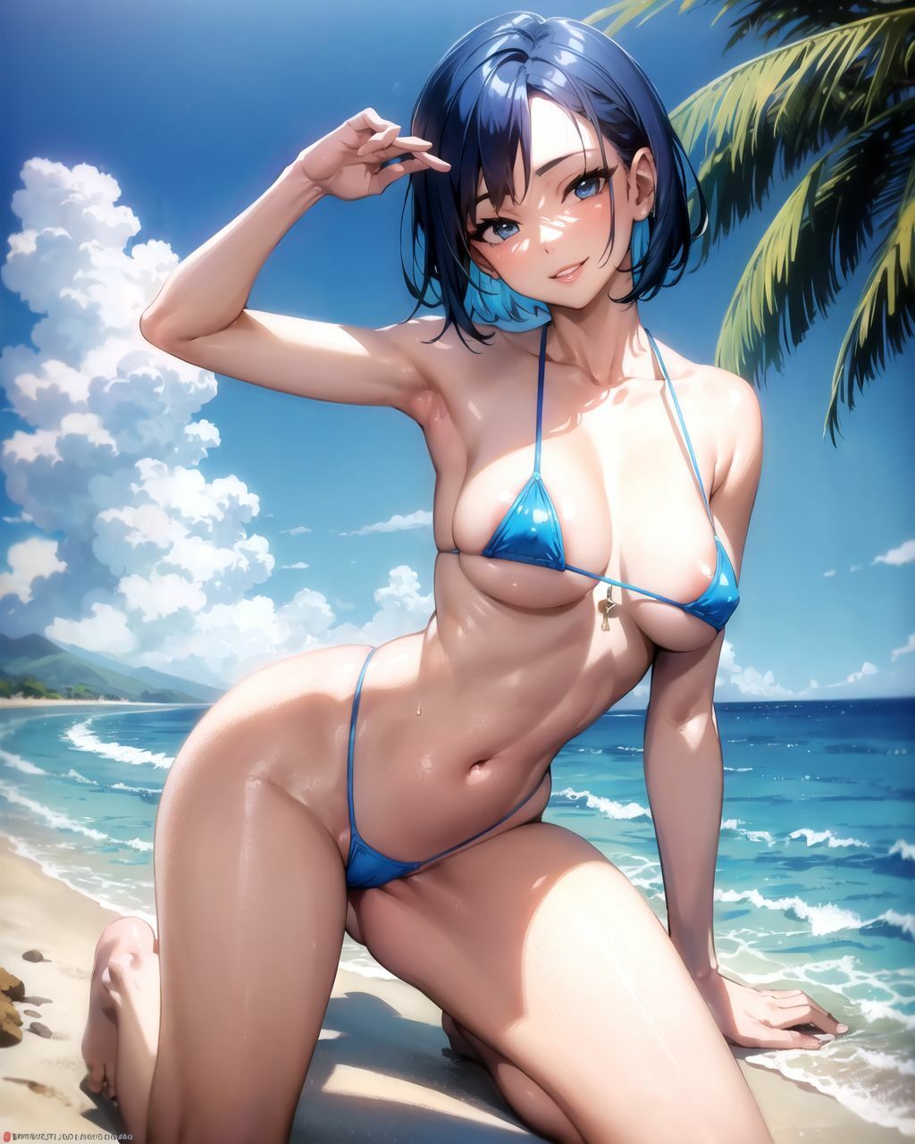砂浜で遊んでるビキニの女の子がお股を広げて誘惑してきたから中出しさせてもらいました9