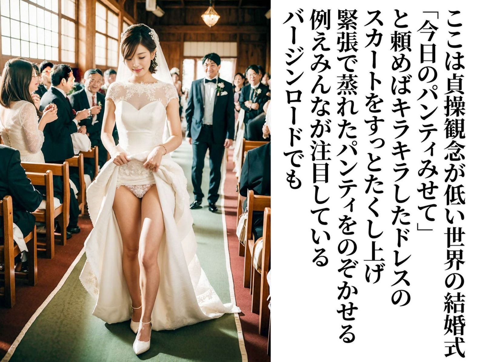 結婚式当日のパンティみせて 貞操観念が低い世界の花嫁2