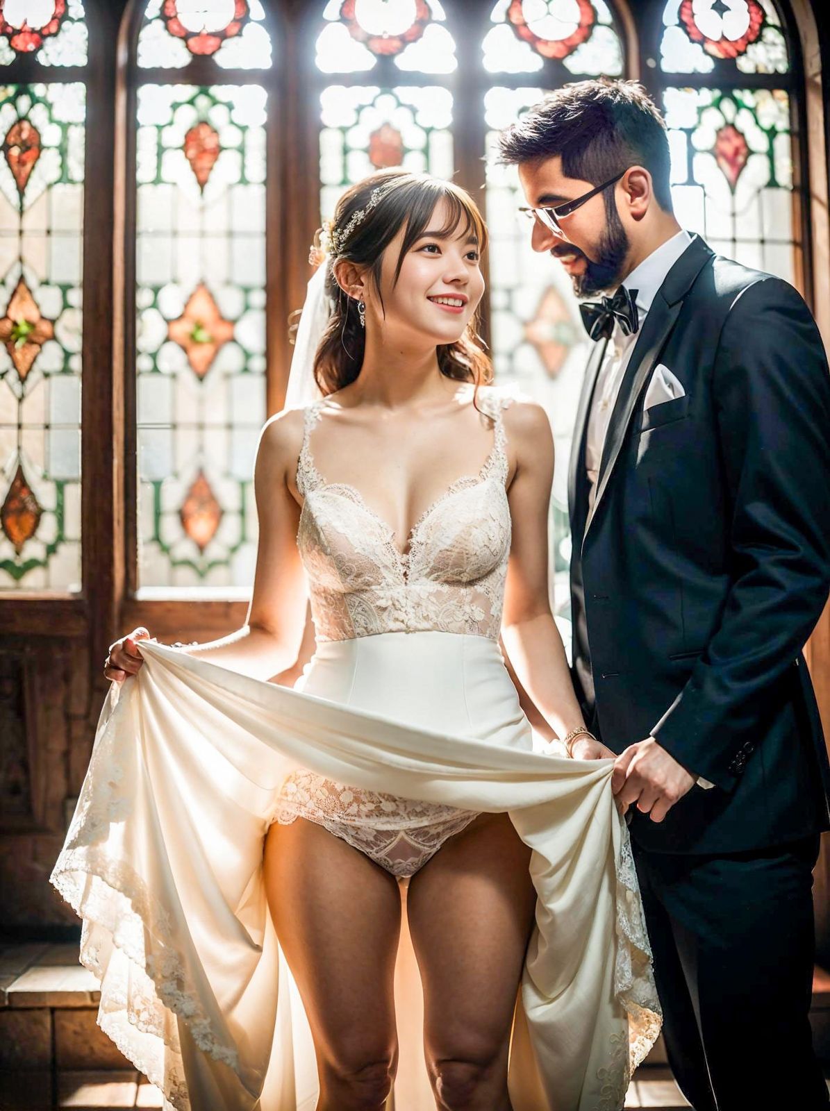 結婚式当日のパンティみせて 貞操観念が低い世界の花嫁7