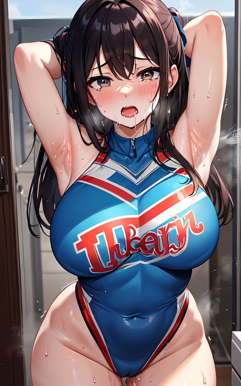 興奮しながら見つめてくるチアガールのワキを堪能する2