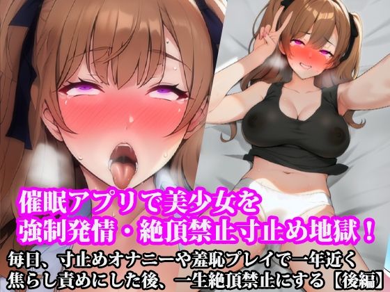 【『催●アプリで美少女を強●発情・絶頂禁止寸止め地獄！  毎日、寸止めオナニーや羞恥プレイで一年近く焦らし責めにした後、一生絶頂禁止にする』【後編】】淫乱テディベア