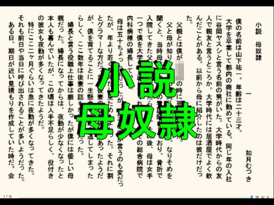 【小説  母奴●】如月むつき