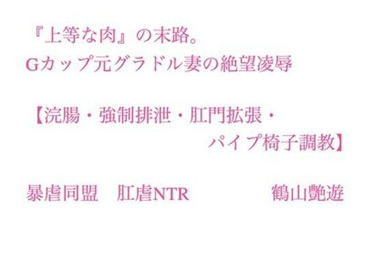 【『上等な肉』の末路。Gカップ元グラドル妻の絶望凌●【浣腸・強●排泄・肛門拡張・パイプ椅子調教】】暴虐同盟