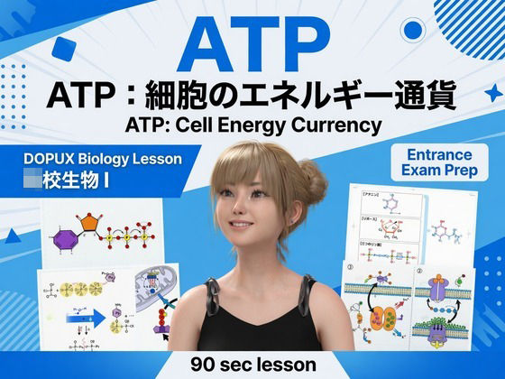 【【▲20】一ノ瀬廻里 大学に進学し強豪予備校『DOPUX（ドピュックス』で生物I，IIを教える名物講師に！（Vol.019:ATP）】Libido-Labo