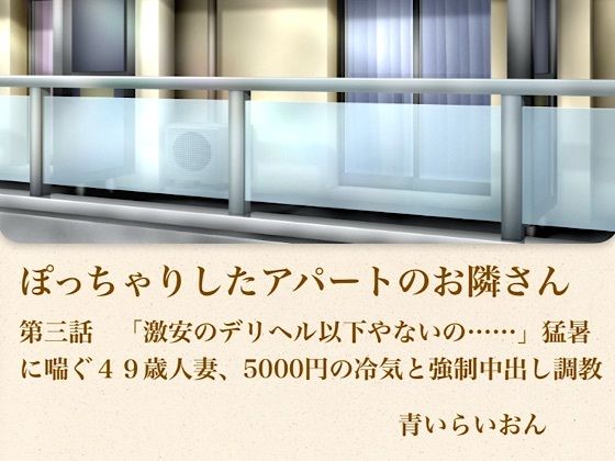 【【官能小説】ぽっちゃりしたアパートのお隣さん  第三話  「激安のデリヘル以下やないの……」猛暑に喘ぐ49歳人妻、5000円の冷気と強●中出し調教】青いらいおん